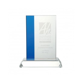 15cm Optical Crystal Blueline Rectangle
