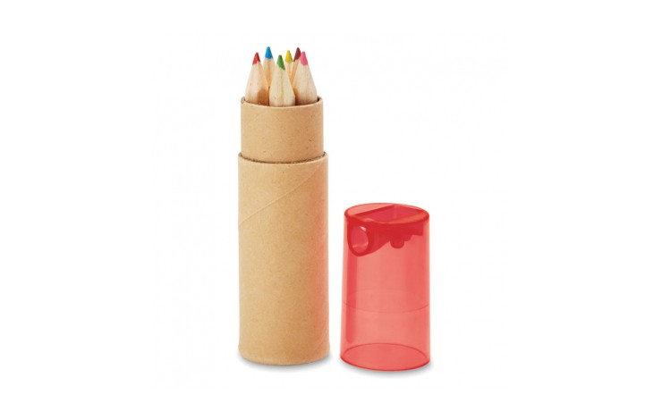 6 Piece Pencil Tube with Sharpener