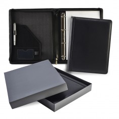 Ascot Leather A4 Zipped Ring Binder