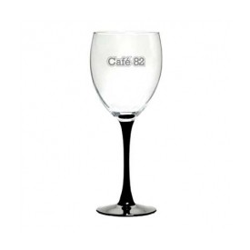 Black Stemmed Wine Glass