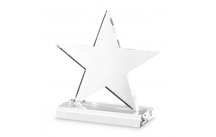 Optical Crystal 5 Pointed Star on Base Award