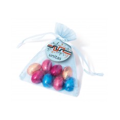 Organza Bag with Foil Wrapped Chocolate Eggs