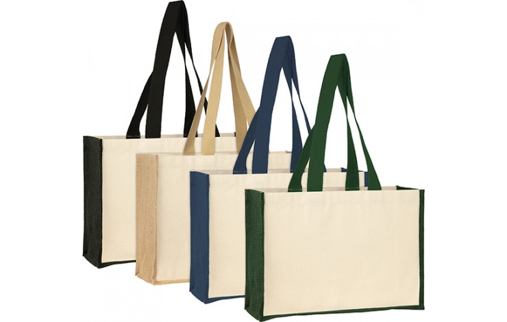 10oz Canvas Shopper with Contrast Jute Trim