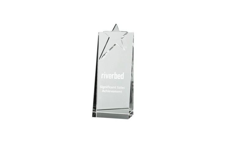 18cm Optical Crystal Star Rectangle Award