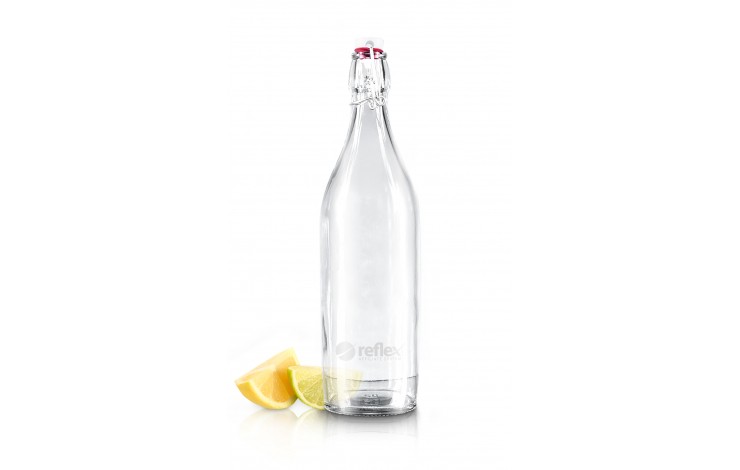 1ltr Round White Cap Swing Top Bottle