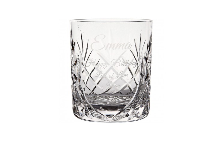 400ml Glencoe Lead Crystal Panel Whisky Tumbler