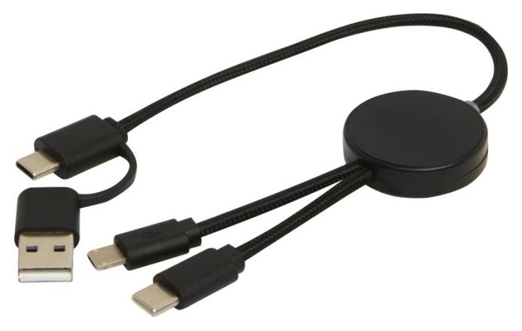 5-in-1 Recycled Plastic 30cm Data Cable