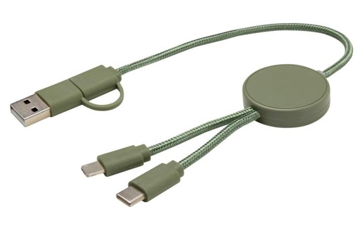5-in-1 Recycled Plastic 30cm Data Cable