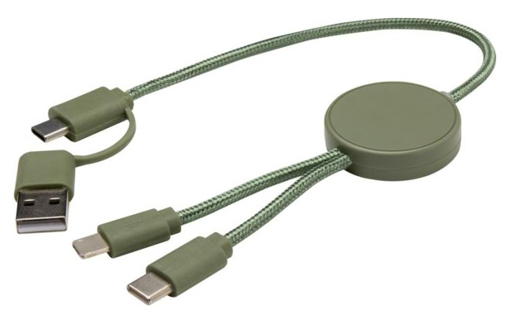 5-in-1 Recycled Plastic 30cm Data Cable
