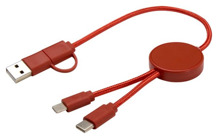 5-in-1 Recycled Plastic 30cm Data Cable