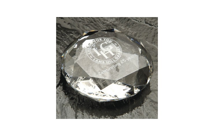 70mm Crystal Facet Paperweight
