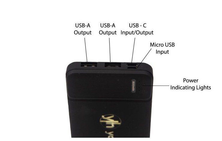 8000mAh Light-Up Power Bank