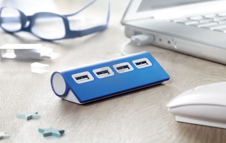 Aluminium 4 port USB Hub