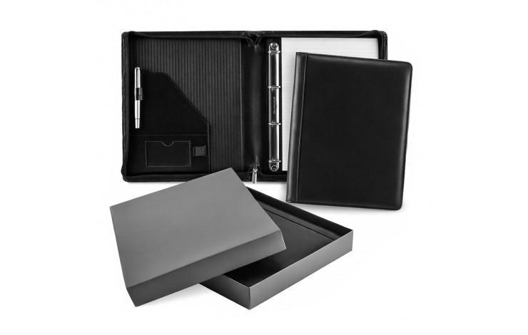 Ascot Leather A4 Zipped Ring Binder
