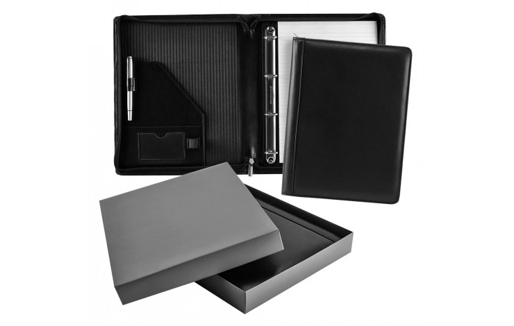 Ascot Leather Zipped Ring Binder