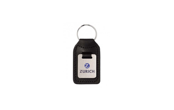 Small Rectangular Leather  Medallion Keyfob