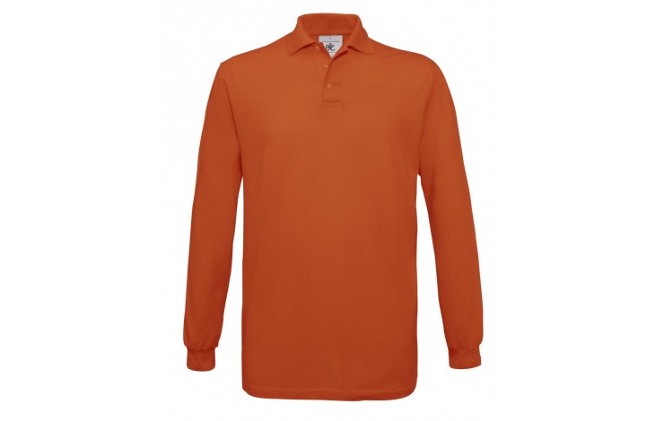 B & C Long Sleeve Cotton Polo