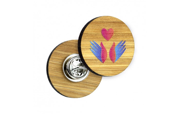 Bamboo Clutch Pin Badges