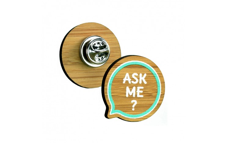 Bamboo Clutch Pin Badges