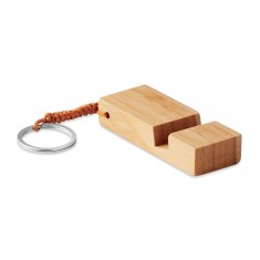 Bamboo keyring with phone holder