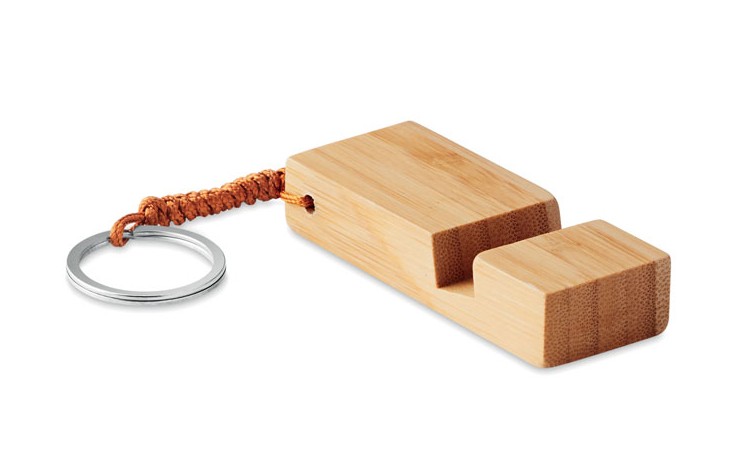 Bamboo Keyring with Phone Holder