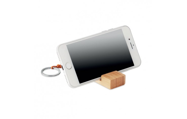 Bamboo keyring with phone holder
