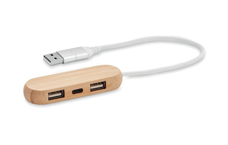 Bamboo USB C Hub