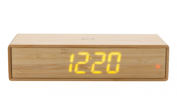 Bamboo Wireless Charging Alarm Clock