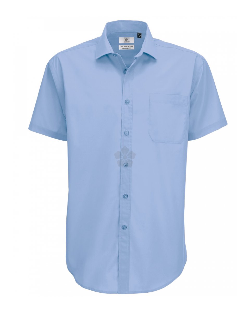 Promotional B&C Men's Smart Short Sleeve Poplin Shirt, Personalised by ...