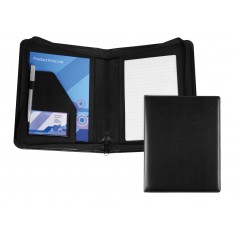 Black Belluno A5 Zipped Conference Folder