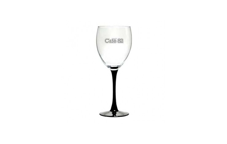 Black Stemmed Wine Glass
