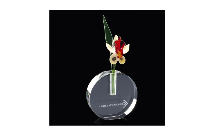Crystal Vase and Glass Flower