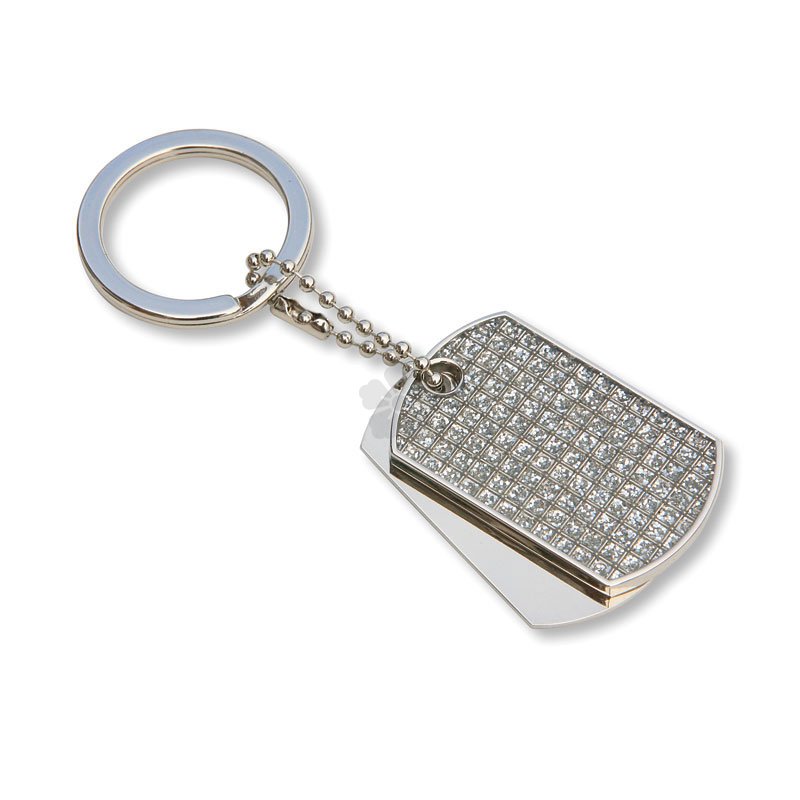 Promotional Diamante Dog Tag Key Ring, Personalised by MoJo Promotions