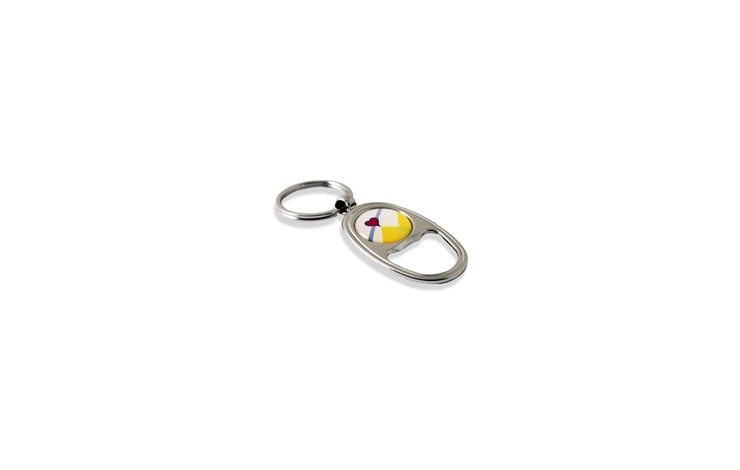 Domed Metal Bottle Opener Keyring