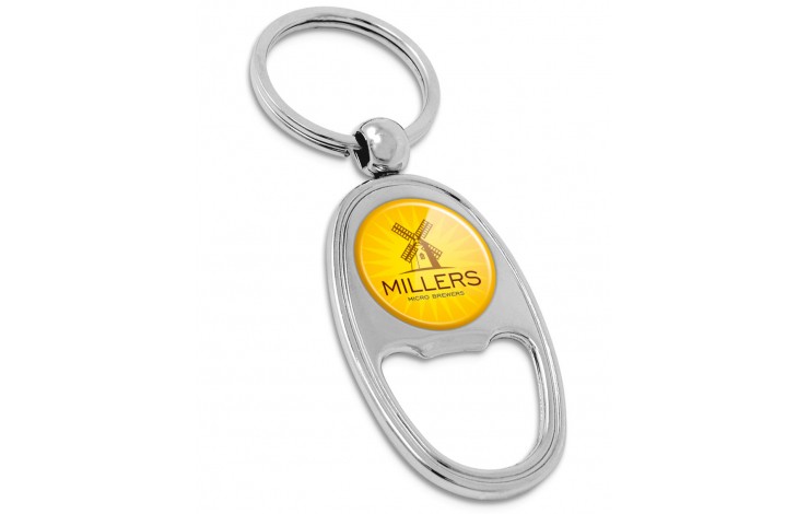 Domed Metal Bottle Opener Keyring