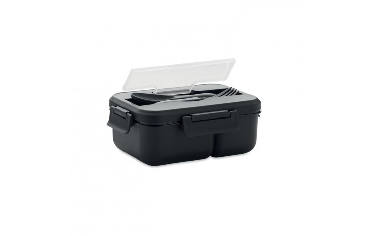 Double Compartment Lunchbox with Cutlery