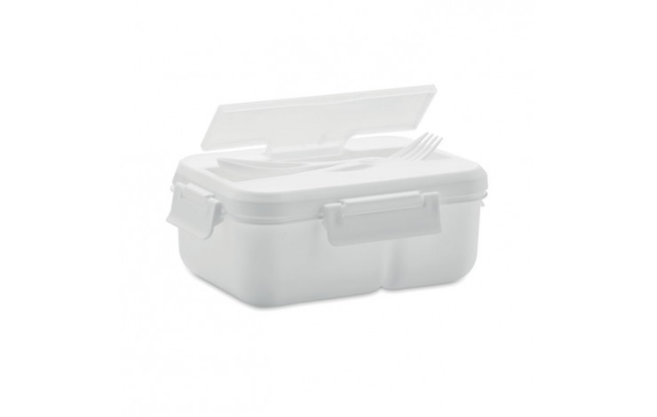 Double Compartment Lunchbox with Cutlery