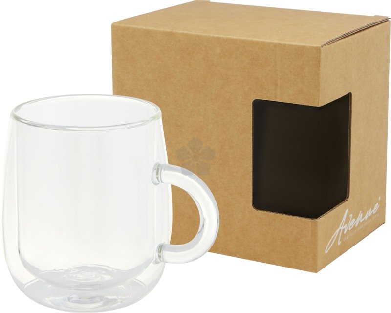 Promotional Double Walled Glass Mug, Personalised by MoJo Promotions