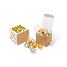 Eco Kraft Cube - Foiled Chocolate Balls