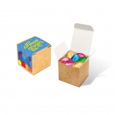 Eco Kraft Cube -  Foiled Chocolate Eggs