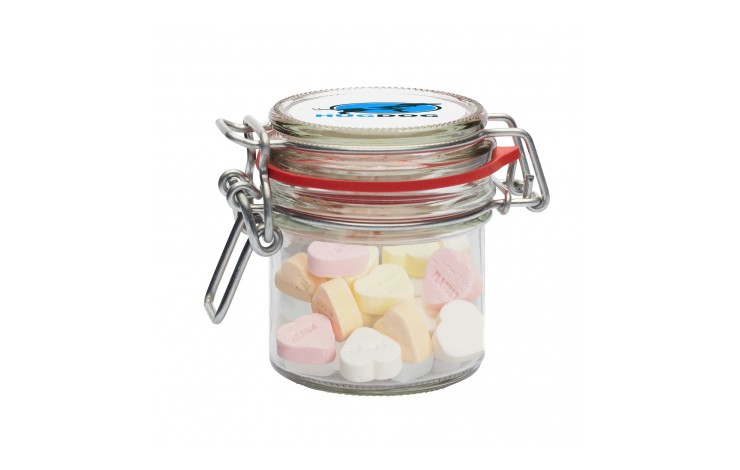 Flip Top Glass Sweet Jar