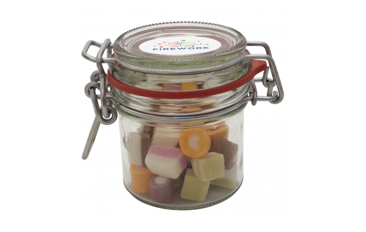 Flip Top Glass Sweet Jar