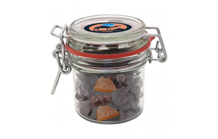 Flip Top Glass Sweet Jar