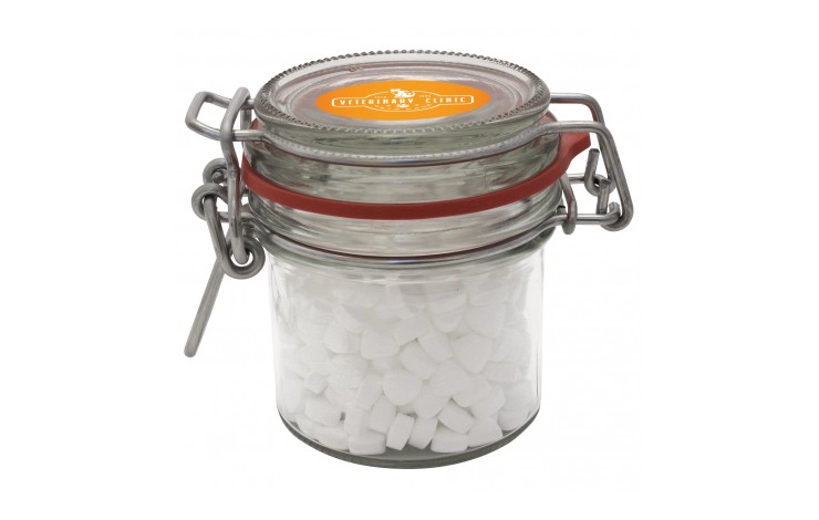 Flip Top Glass Sweet Jar