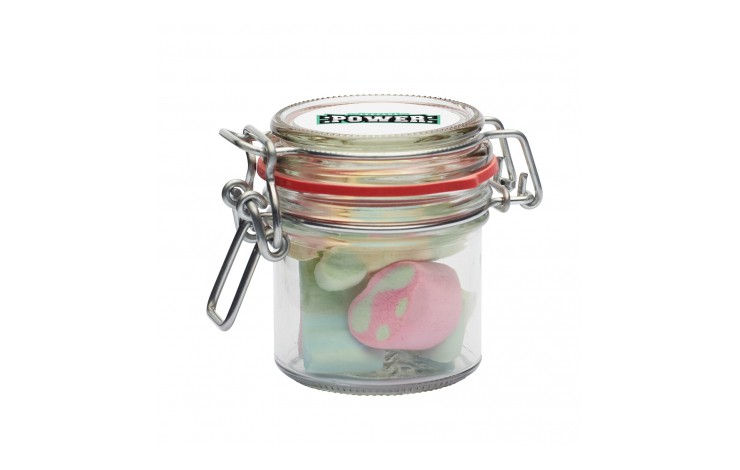 Flip Top Glass Sweet Jar