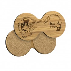 Full Colour Bamboo Double Coaster