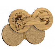 Full Colour Bamboo Double Coaster