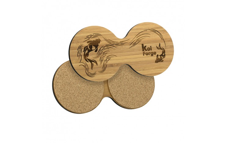 Full Colour Bamboo Double Coaster