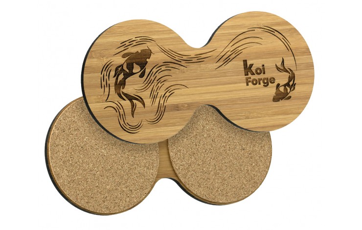 Full Colour Bamboo Double Coaster