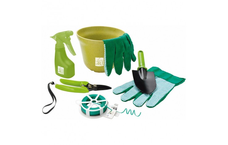 Garden Set In Green Flower Pot